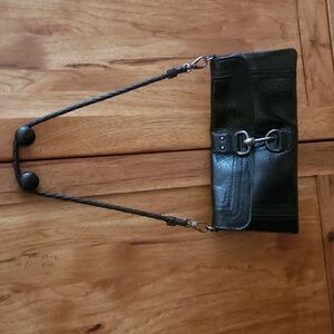 Leather patent clutch THE SAK